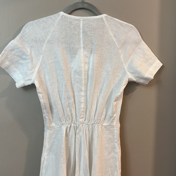 NWT Visible Art White Linen Short Sleeve Maxi Dress - Picture 8 of 8